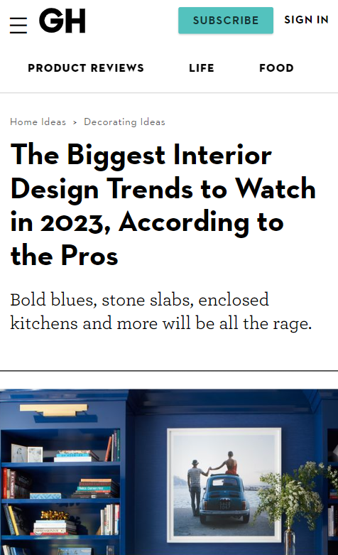 Good Housekeeping - The Biggest Interior Design Trends to Watch in 2023