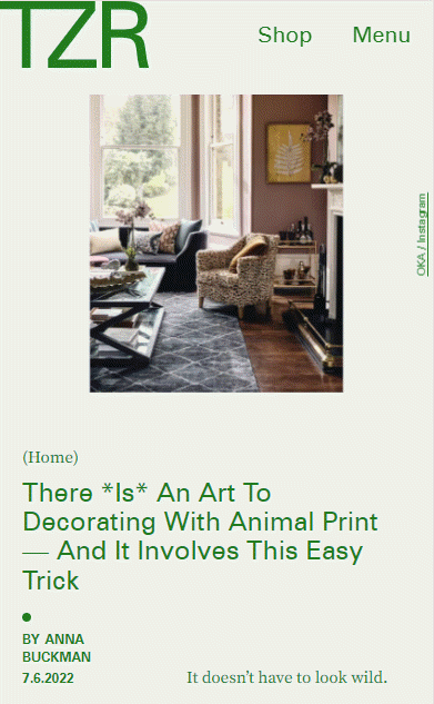 The Zoe Report - There *Is* An Art To Decorating With Animal Print