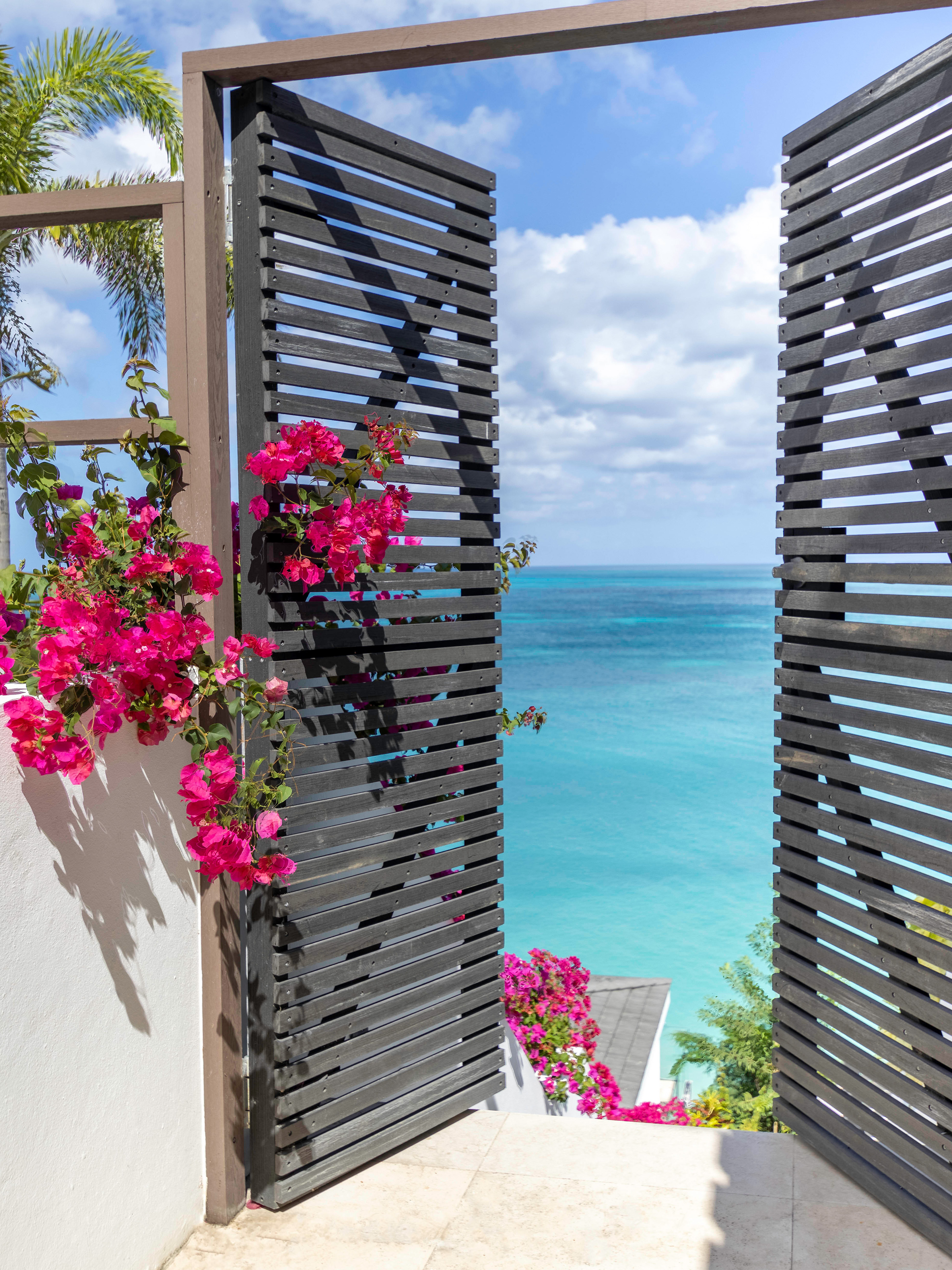 Antigua Tamarind Hills Multi-Level Beachfront Home Ocean Side Entrance