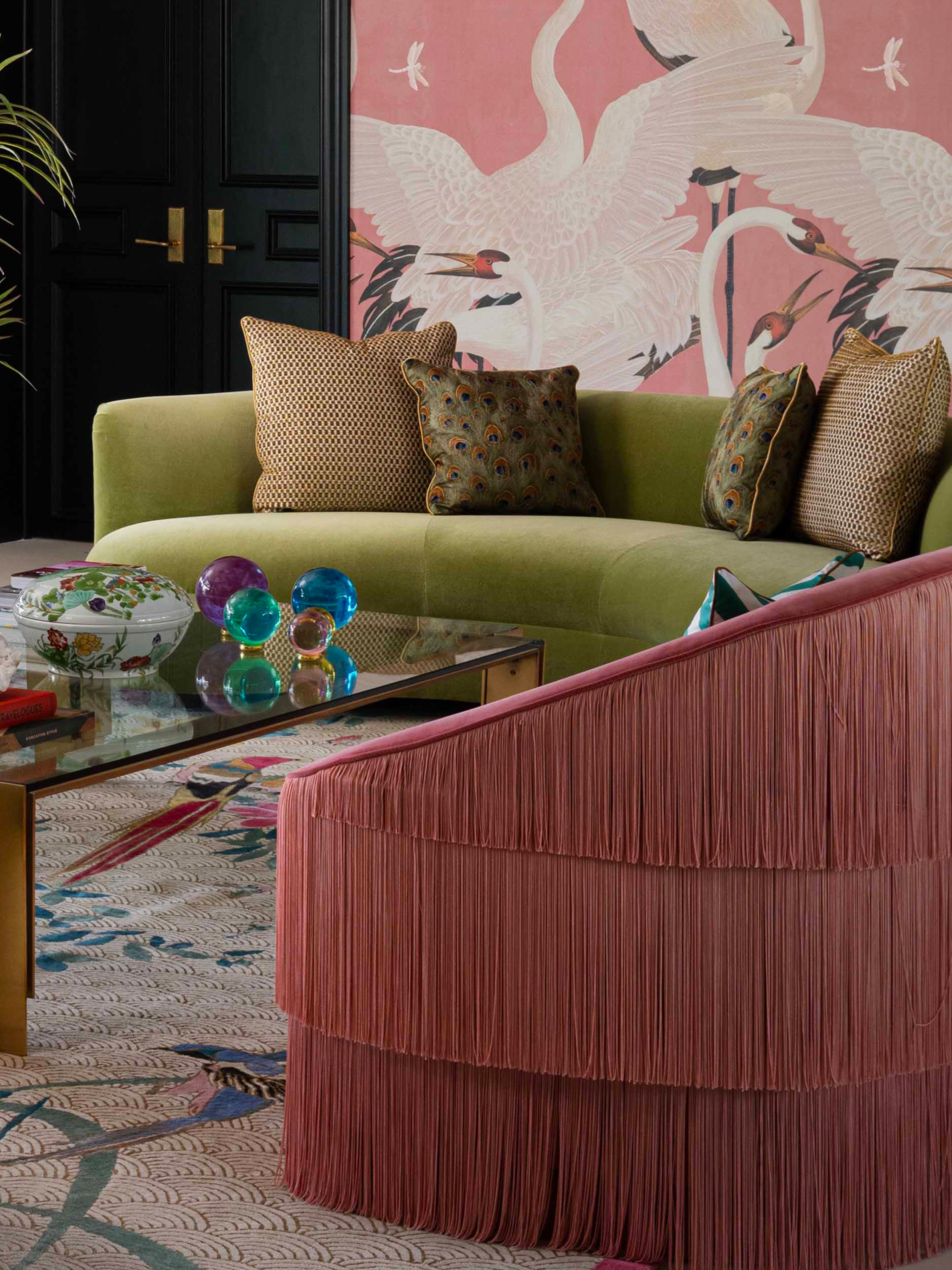 custom upholstery - vintage sofa, accent pillows