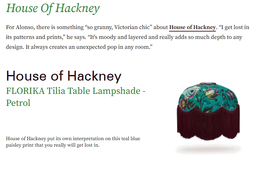 Alex Alonso's Thoughts on House Of Hackney Lamp Shade