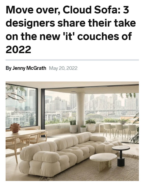 Insider Magazine - 4 Sofa Trends in 2022 According to Interior Designers