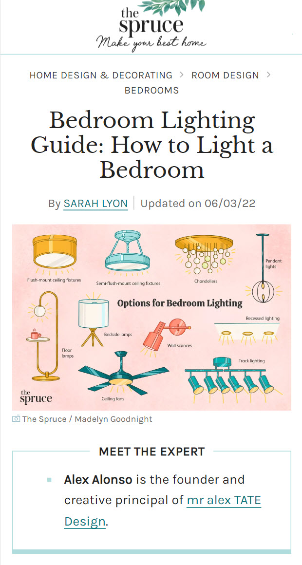  The Spruce - Bedroom Lighting Guide: How to Light a Bedroom